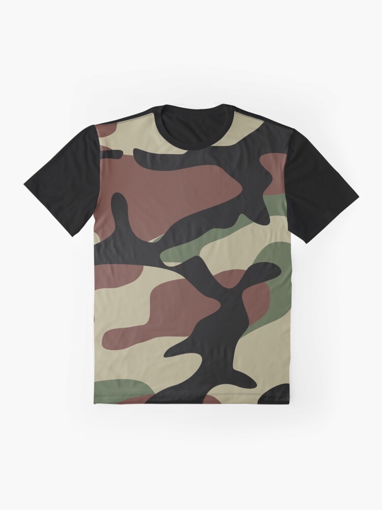 Alternate view of Military Camouflage Pattern Graphic T-Shirt