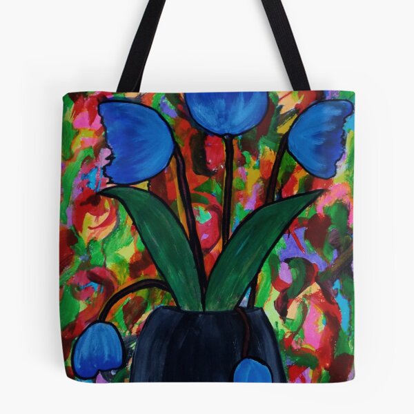 Item preview, Blue Tulips in black vase designed and sold by George Hutton Hunter.