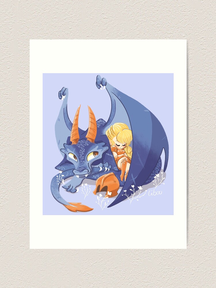 Aperçu 1 sur 3. Impression artistique avec l'œuvre Dragon violet mignon créée et vendue par Libou.