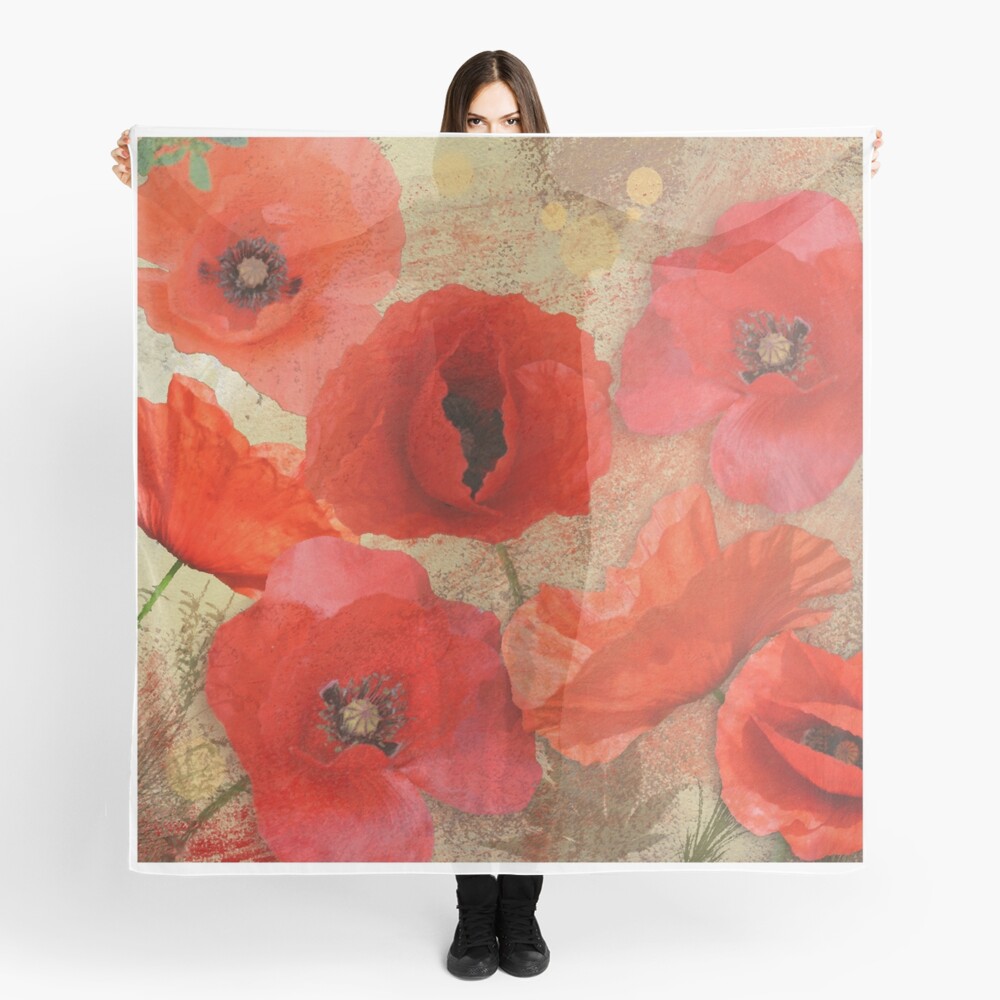 Red as poppies can be Scarf