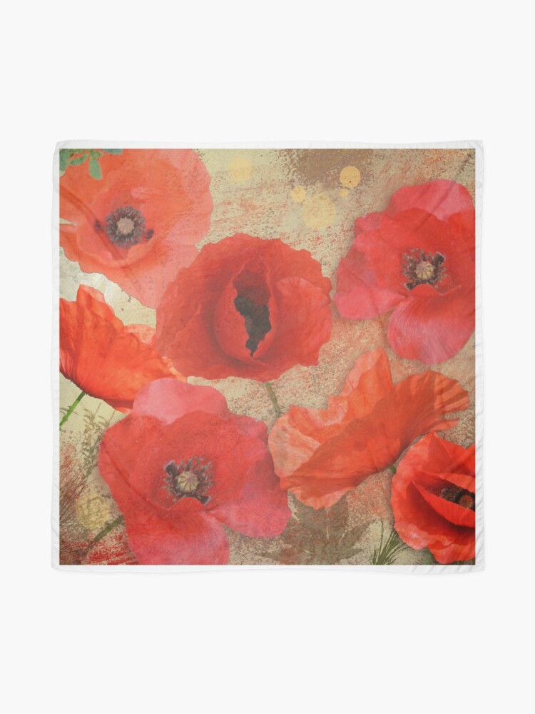 Alternate view of Red as poppies can be Scarf