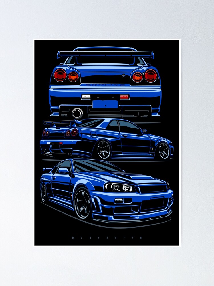 nissan skyline gtr evolution poster