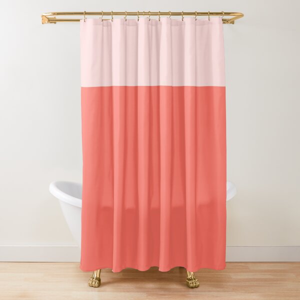 Disover Coral and Pale Pink Color Block - Blush Minimalism Shower Curtain