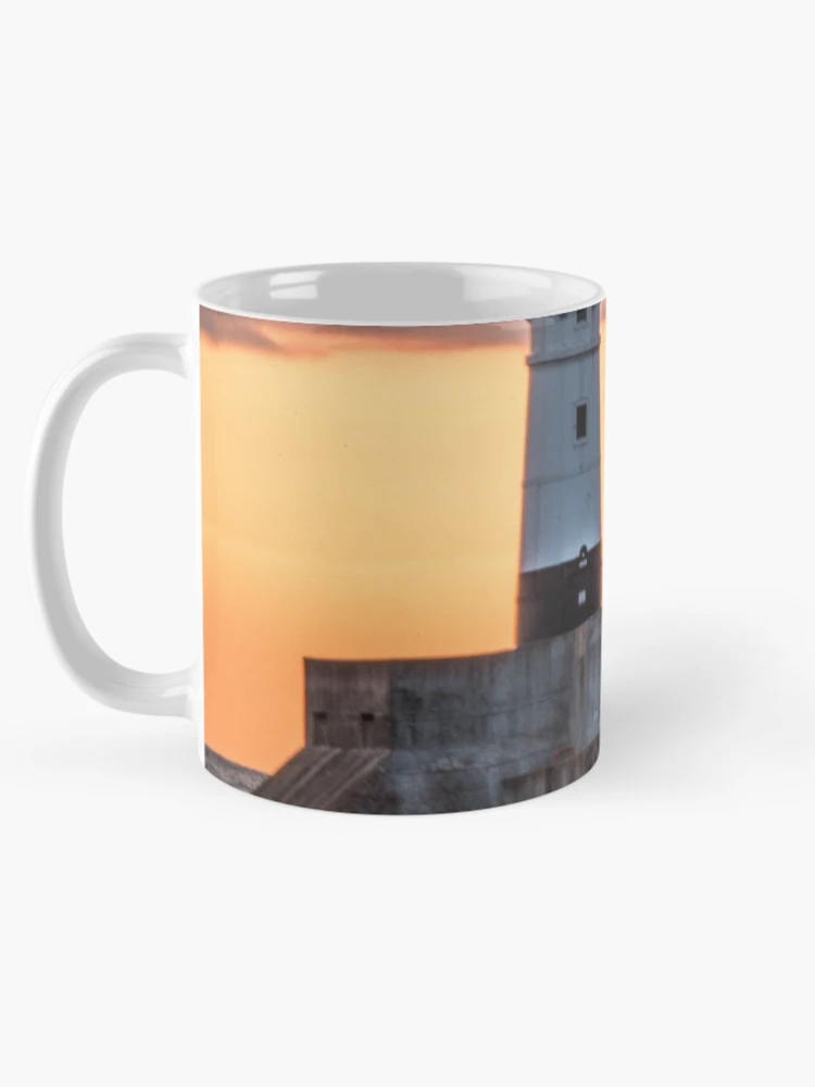 Thumbnail 5 of 6, Coffee Mug, Lighthouse Through the Rocks designed and sold by Rita Anthony.