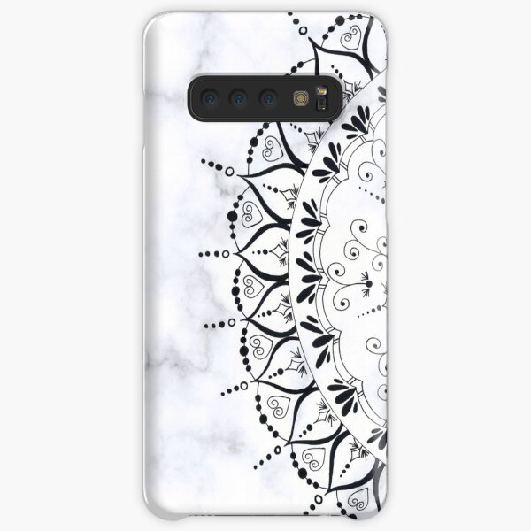 Grey Marble Floral Mandala Pattern Samsung Galaxy Snap Case