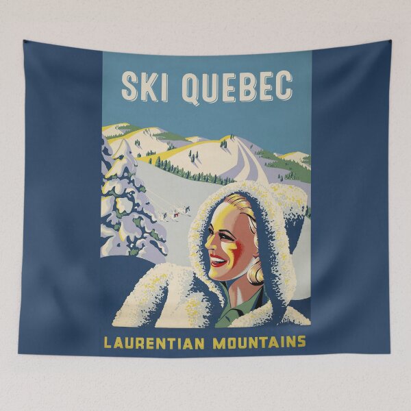 Item preview, Vintage Ski Quebec Sports Travel Poster designed and sold by Glimmersmith.