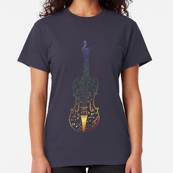 Colorful Violin with Notes Classic T-Shirt