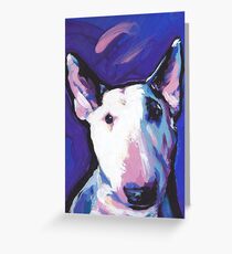 Bull Terrier Dog Bright colorful pop dog art Greeting Card