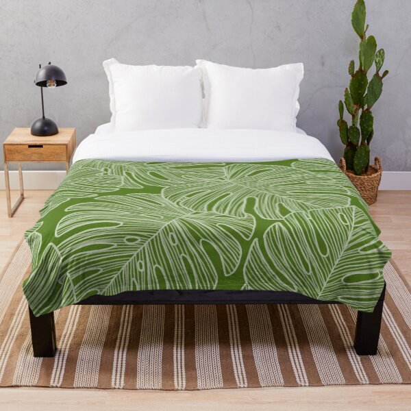 Item preview, Jungle Green Monstera Leaves Drawing designed and sold by ColorObsession.