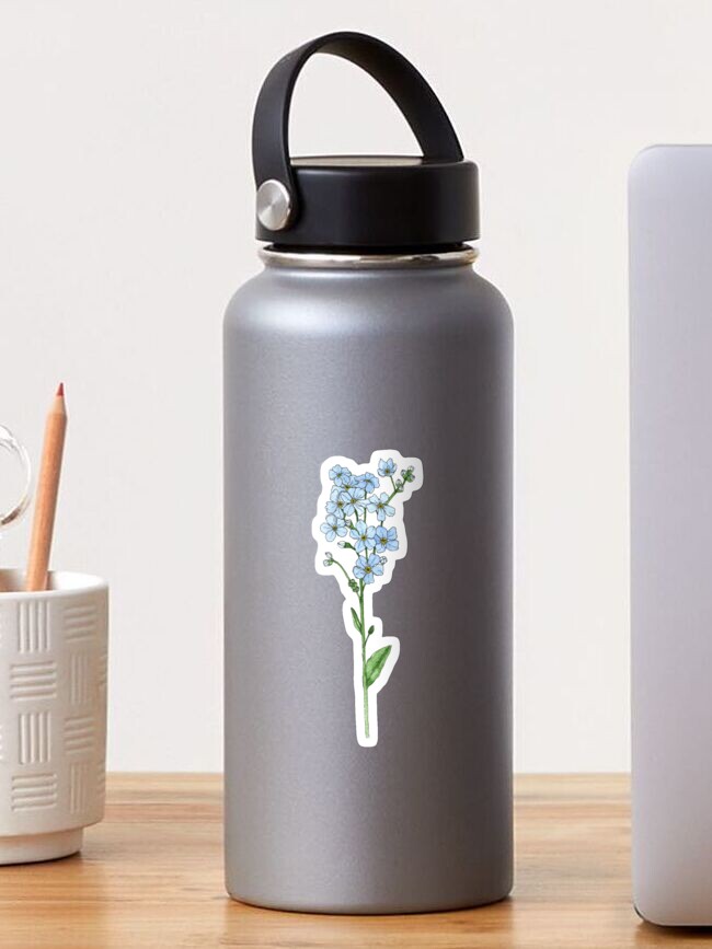 Thumbnail 1 of 3, Sticker, Watercolor Flower Forget Me Not designed and sold by bahyocah.