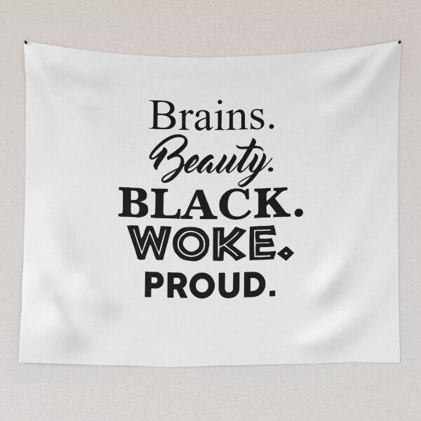 Item preview, Brains Beauty Black Woke Proud Black History Month 2 designed and sold by hadleydesigns.