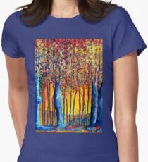Poplars at daybreak Women's Fitted T-Shirt