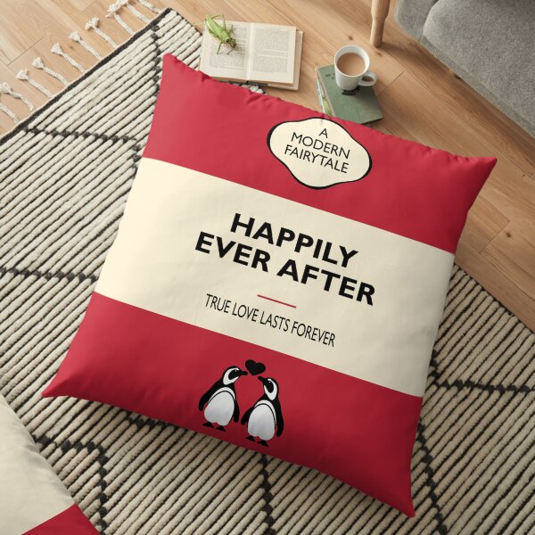 Happily Ever After - Red Book Cover Floor Pillow