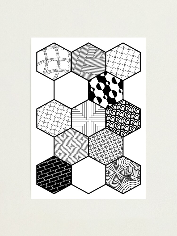Alternate view of Zentangle wall art, geometric, pattern, texture Photographic Print