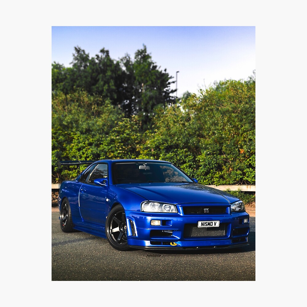Nissan Skyline Gtr R34 Vspec Ii Nur 850bhp Poster By Pgpauto Redbubble
