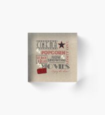 Movie Theater Cinema Admit one ticket Pillow-Red Acrylic Block