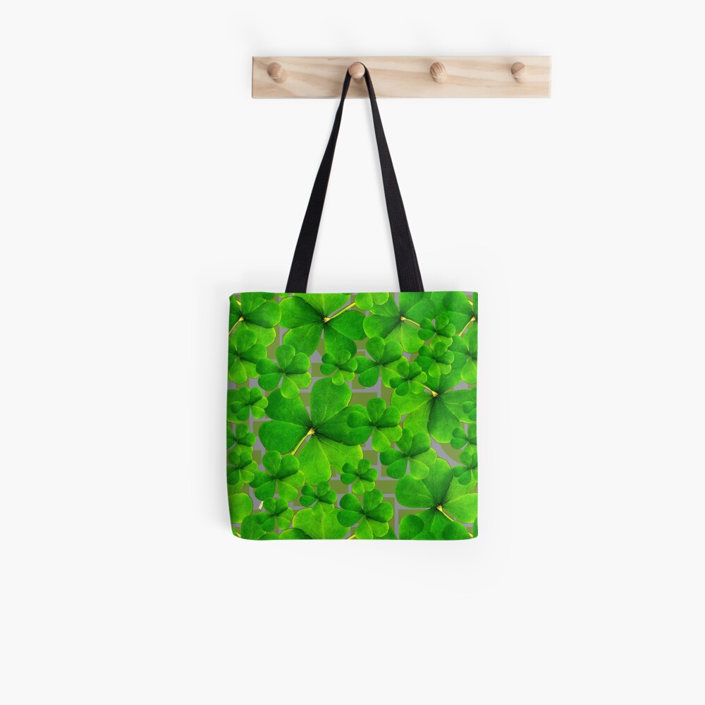 Falling Shamrock Pattern with Celtic Background Tote Bag
