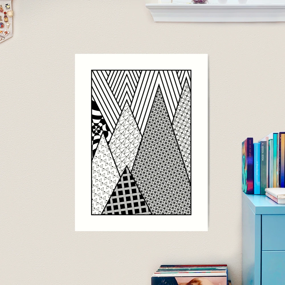 Society6 ケース black and white triangles by Her Art Black and White Triangles Canvas – ClockCanvas