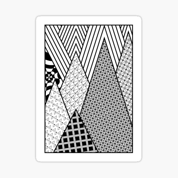 Zentangle wall art, geometric, pattern, texture, triangles