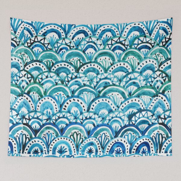 Item preview, Boho Blue Watercolor Pattern designed and sold by Julie Erin Designs.