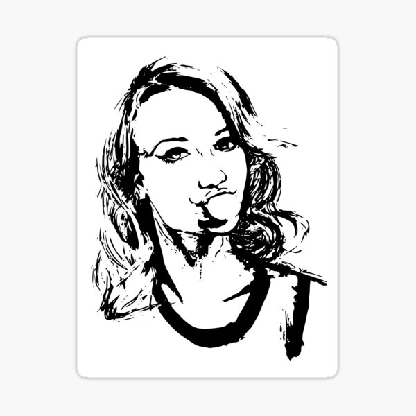 Chelsey Reist Black and White Bubble Gum Girl Sticker