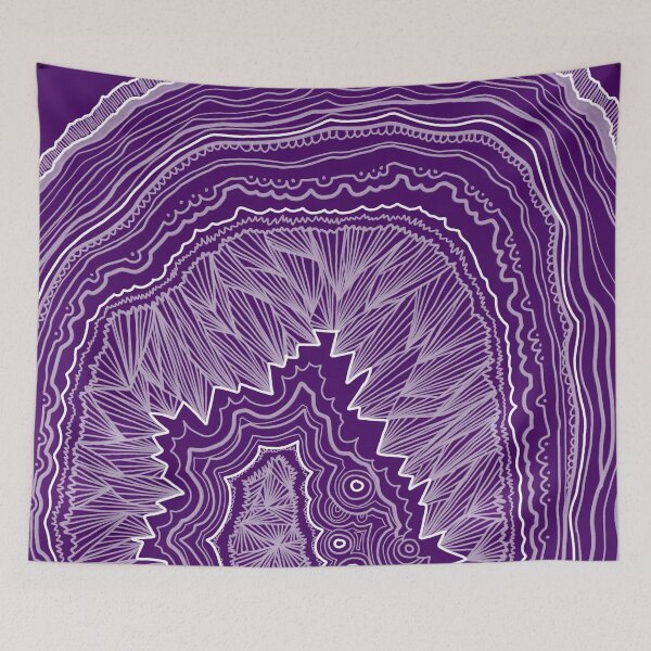 Item preview, Plum Purple Geode Drawing designed and sold by ColorObsession.