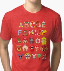 Super Mario Alphabet Tri-blend T-Shirt