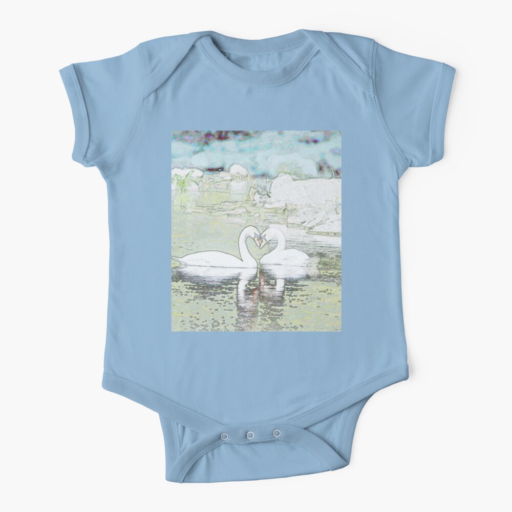 Swan Heart Love You Forever Baby One Piece By Hummingbirds Redbubble