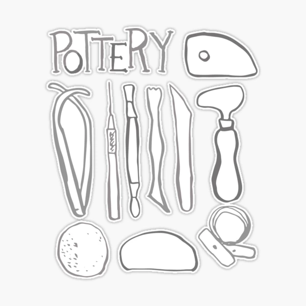 Ceramics Tools Sticker for Sale by kristinbegeman