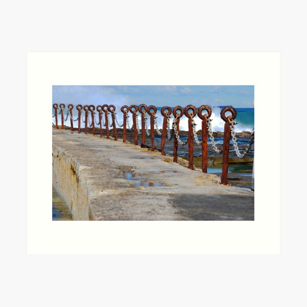 Item preview, Rusty Chain Fence - Canoe Pool, Newcastle Beach NSW designed and sold by Bev Woodman.