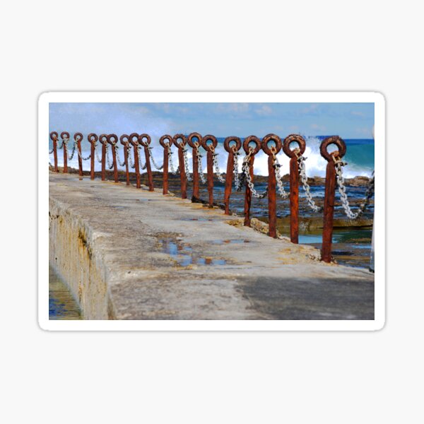 Item preview, Rusty Chain Fence - Canoe Pool, Newcastle Beach NSW designed and sold by Bev Woodman.