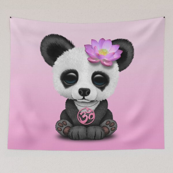 Item preview, Zen Baby Panda with Pink Yoga Om Symbol designed and sold by JeffBartels.