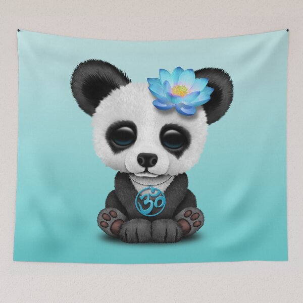 Item preview, Zen Baby Panda with Blue Yoga Om Symbol designed and sold by JeffBartels.