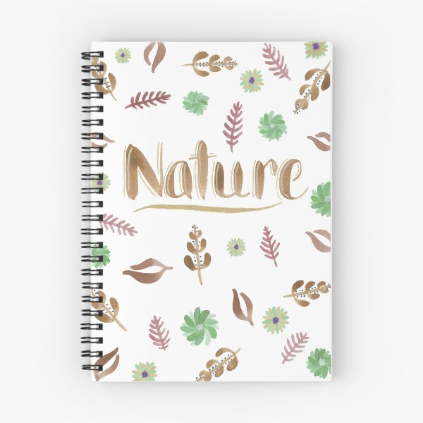 Item preview, Brown Watercolor Brush Lettering - Nature with Leaves and Flowers on White designed and sold by Karen McFarland.