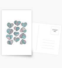 Hearts striped Postcards