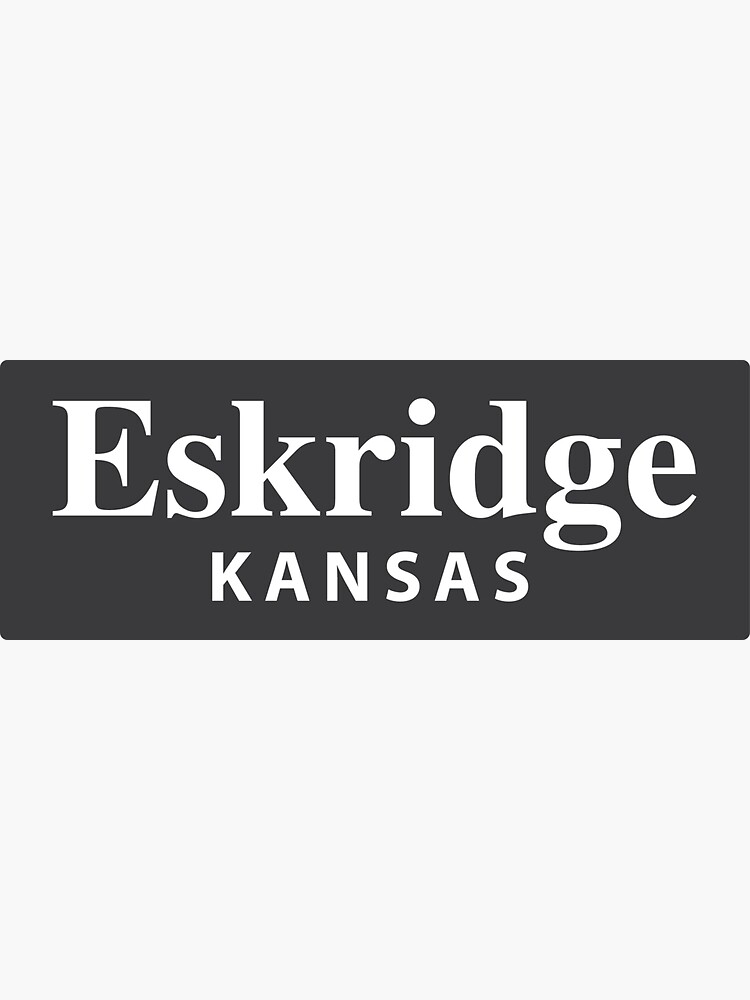 "Eskridge, Kansas" Sticker for Sale by EveryCityxD2 Redbubble