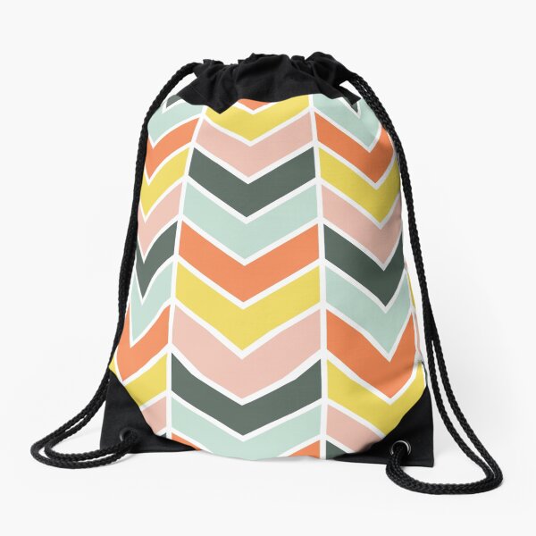 Cheerful Chevron Drawstring Bag