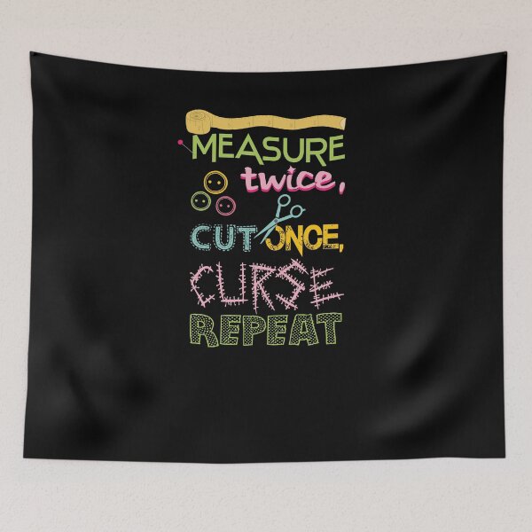 Item preview, Funny Sewing Tshirt: Measure twice cut once curse repeat designed and sold by fermo.