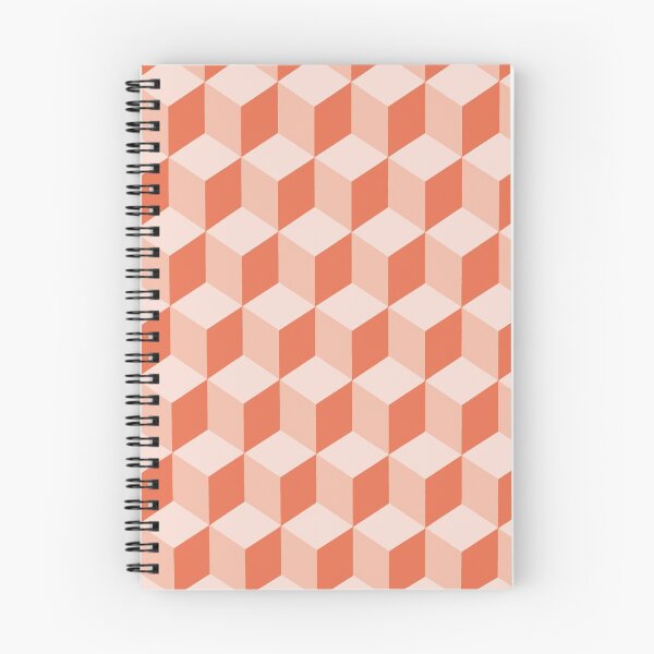 Item preview, Isometric Cube Pattern Peach Pink Geometric Art designed and sold by taiche.