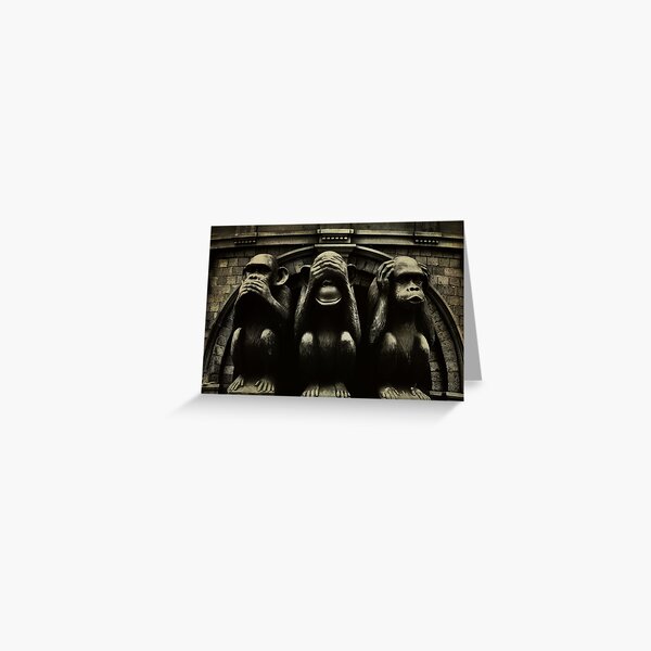 Three Wise Monkeys Greeting Card