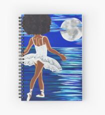 "Walking on Water" Black Ballerina Art Print black art black girl magic Afro centric African American Art Spiral Notebook