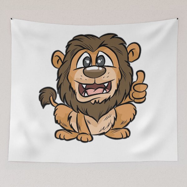 Item preview, HAPPY LION Comic cartoon crazy funny gift present designed and sold by Moonpie90.