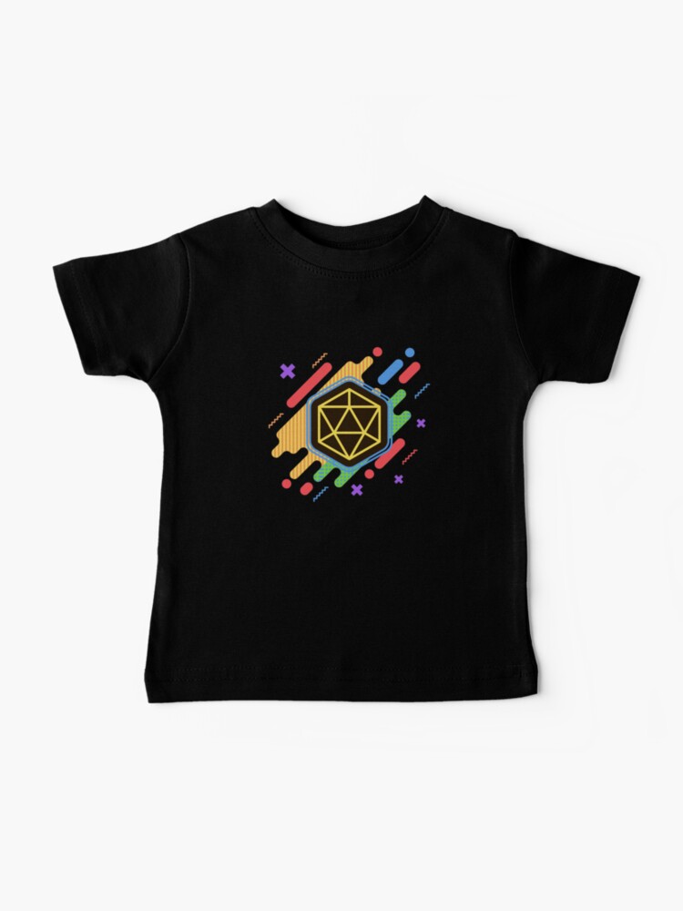 Baby T-Shirt, Colorful D20 Dice Funk designed and sold by pixeptional