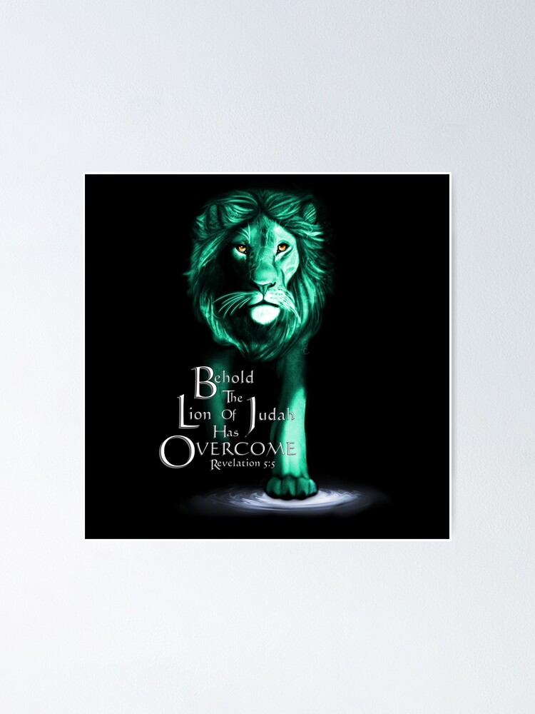 "Lion of Judah With Scripture (Emerald)" Poster by IgniteWithin Redbubble