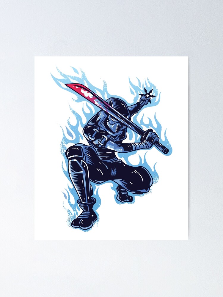 Ninja Blue Ninja Style Merchandise Poster By Graph Fix Redbubble