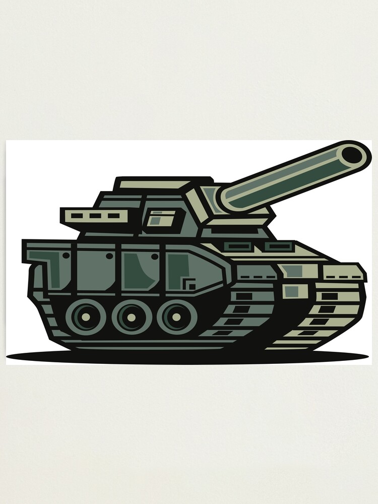 Lámina fotográfica « Zona de guerra de tanques militares de dibujos  animados» de emphatic | Redbubble