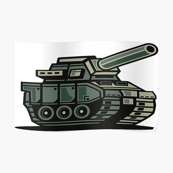 Cartoon military tank war zone