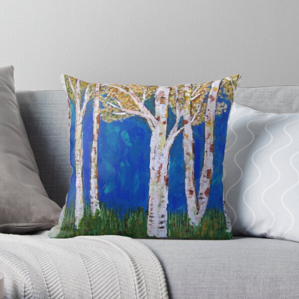 Golden Aspens Throw Pillow
