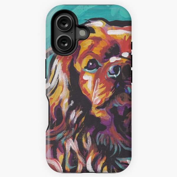 Item preview, cavalier king charles spaniel Dog Bright colorful pop dog art designed and sold by bentnotbroken11.