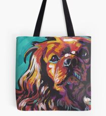 cavalier king charles spaniel Dog Bright colorful pop dog art Tote Bag